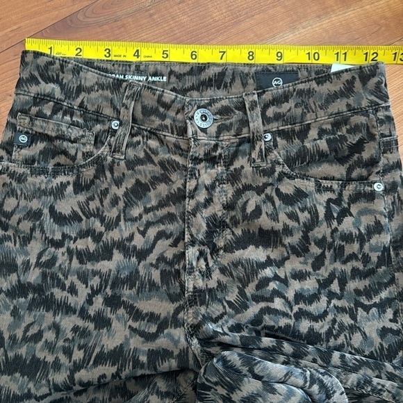 AG Adriano Jeans animal print Farrah High Rise Velvet Skinny Ankle Corduroy 24 - Picture 11 of 14
